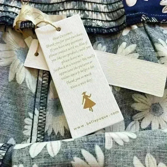 Belle Poque Womens Floral Navy Blue Summer Shorts Sexy Legs Zipper Button XXL - Picture 14 of 14